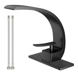 Bathroom Sink Faucet Modern Single Hole 1-Handle Faucet, Matte Black Solid Brass Faucets,Unique Bathroom faucets Mixer Tap