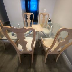 Clear transparent table with chairs
