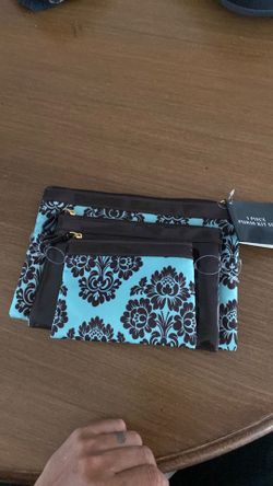 New 3-Piece Purse Kit Set - Turquoise & Brown