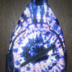 New Big Purple Tie Dye Cross Body Bag   Cash