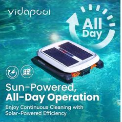 Vidapool Solar Powered Automatic Robotic Pool Skimmer Cleaner - VPSC01 -