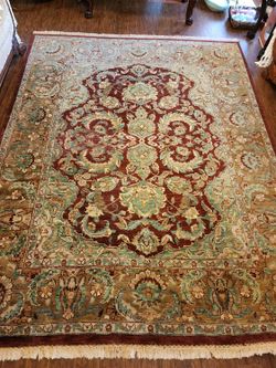 Oriental Floral Rug 8 X 10 Hand Knotted