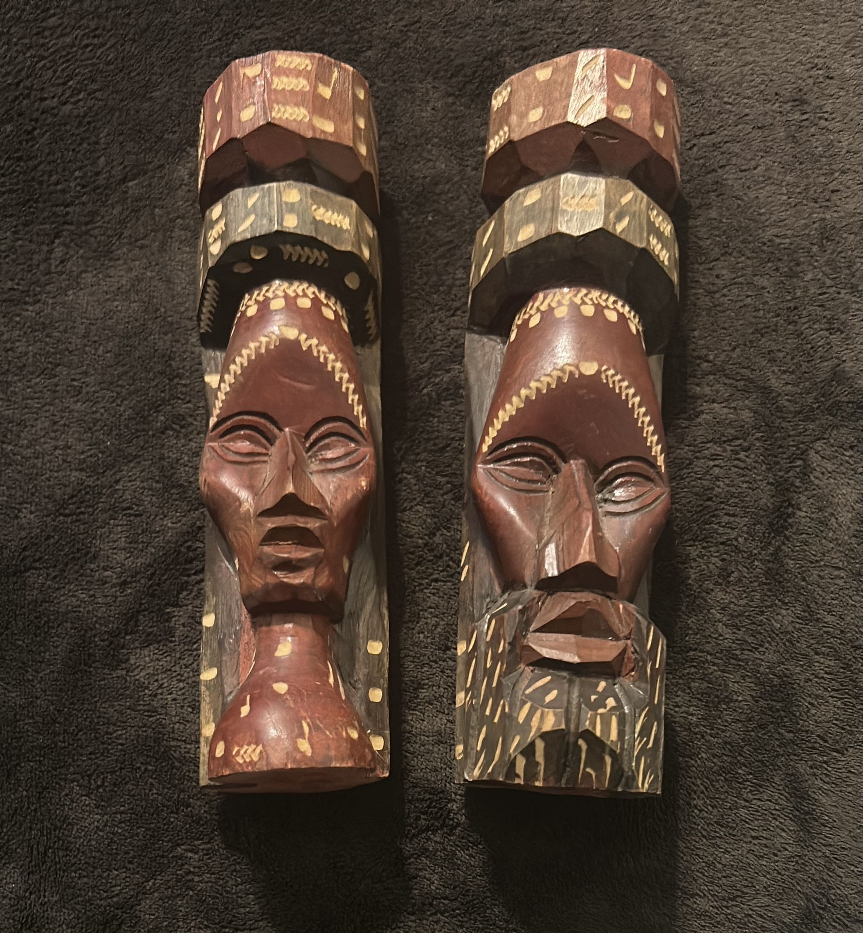 Vintage Jamaican totem statues