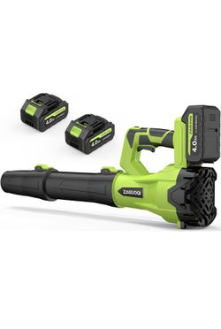 Leaf Blower Cordless 650CFM 288MPH Electric Leaf Blower with 2 × 4.0Ah Battery Operated, 6 Speed Mode, 20V Powered Handheld Blowers for Lawn Care