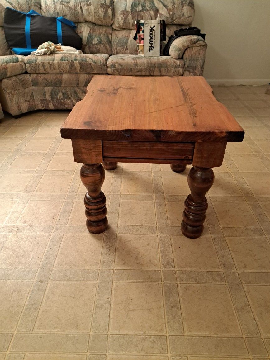 Rustic Wooden End Table