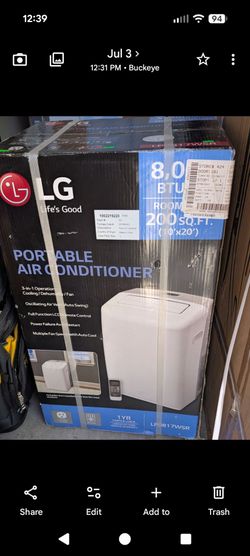 LG 8,000 BTU Portable Air Conditioner (Model LP0817WSR)