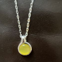 Yellow Necklace and  Post Earrings Set