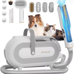 Pet Grooming Vacuum for Dog - 60dB Low Noise Dog Grooming Vacuum Kit Suck in 99% Hair, Dog Grooming Tools for Shedding Small, Medium Dog Cat Thick Coa