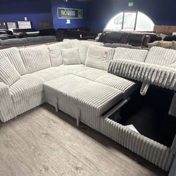 Take Home Pay Later Only $39 Down Payment 🔥 Modular Corduroy Fabric Sectional Couch Set 🌟