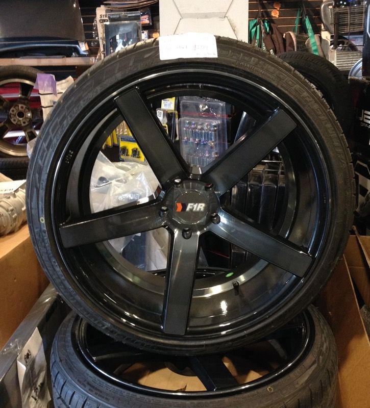 F1R 20x9.5 5x114.3 (4.5) low offset wheels tires 245-35-20 Road Hugger GT Ultra