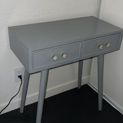 Soft Gray Vanity/Desk w/ Gold Detail