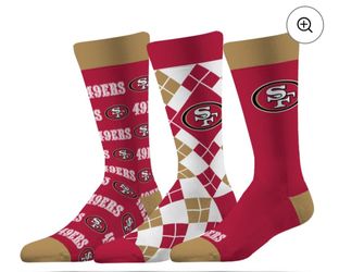 Brand New San Francisco 49ers Strideline Unisex Business Knit Crew Socks - Three Pack Set