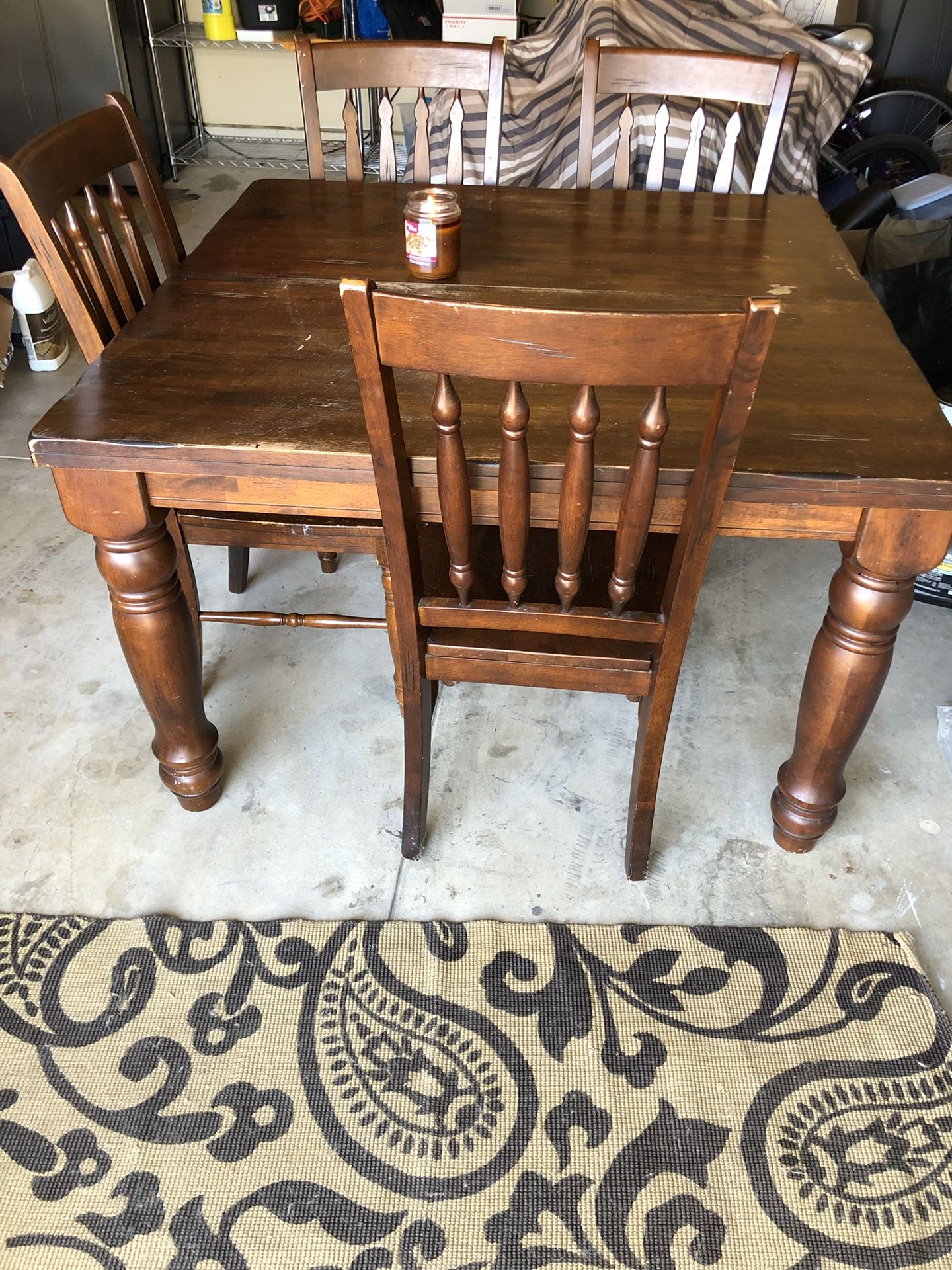 Kuolin 36211B Solid Wood Cherry Expandable bar height Dining Room Table with 6 chairs