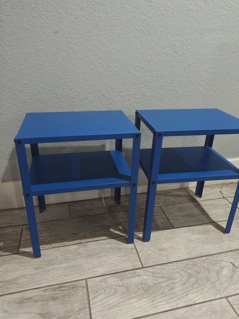 2pc Small Metal End Tables