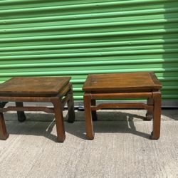 Pair Of Wooden End Tables