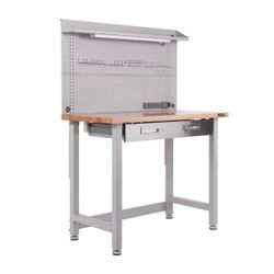 Seville Classics UltraHD Lighted Workbench, 48" W x 24" D x 65.5" H Brand New In Box 
