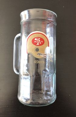 Vintage San Francisco 49ers Fisher Glass Beer Mug Stein NFL Football