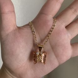 Gold Filled Butterfly Necklace