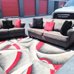 Grey Sofa Loveseat Set