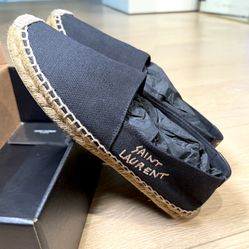 SAINT LAURENT, Canvas Espadrilles, (Black/38.5)