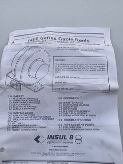 Insul 8 1400 Retractable Power Cable Reel