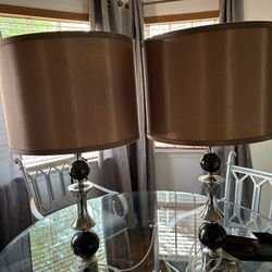2 Rose Gold Lamps $40