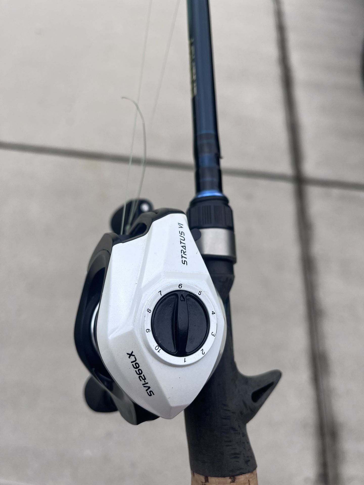 Okuma Stratus L Baitcaster With Quantum 7’ MH 54 Million Modulus Rod 