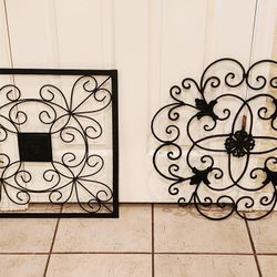 2 Metal Indoor Outdoor Wall Art Sculpture  - Both For $10