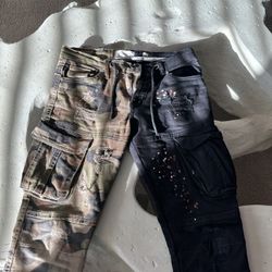 Half Black Half Camo Pants