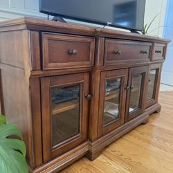 Solid Wood TV Console / Media Cabinet – Great Condition