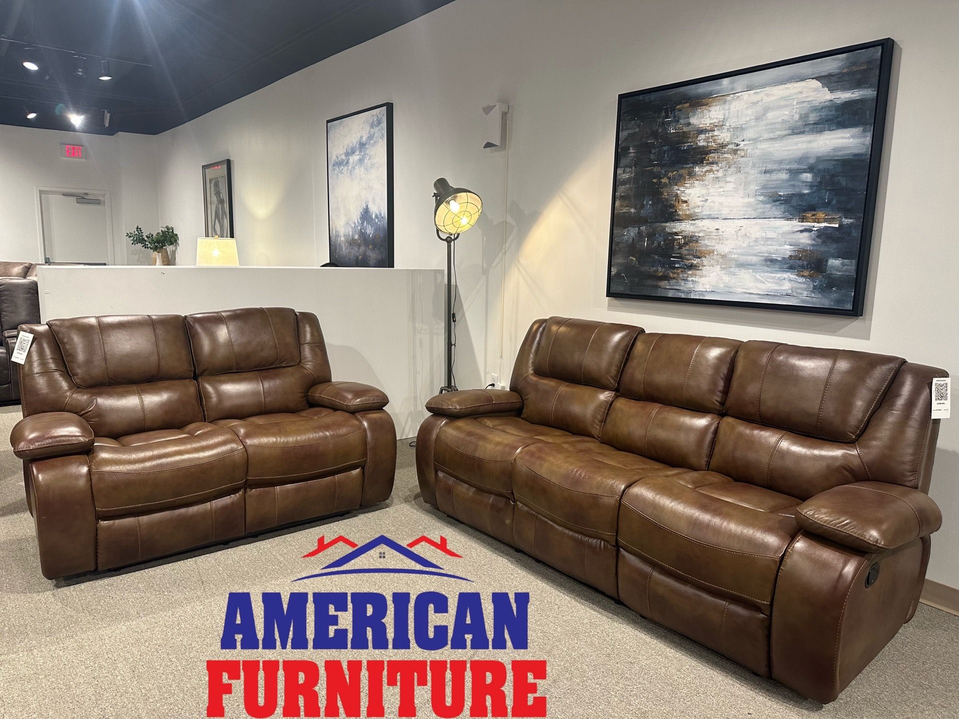 Brown Sofa & Loveseat
