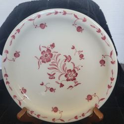 Single 6.5" Vtg Syracuse China Restaurant Ware Saucer Red Floral Pattern 12-cc