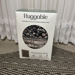 Open box and tried in the area,  Ruggable Flatwoven Washable Alessia Rug, 8' x 10’ with matching pad