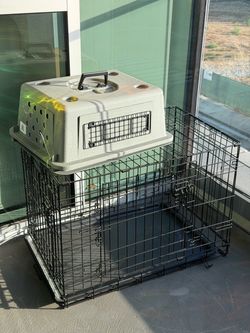 Wire Dog Crate and Pet Carrier Bundle