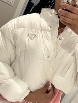 Prada White Re-Nylon Cropped Puffer Jacket