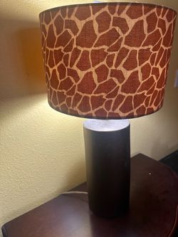 Table Lamp with Giraffe Print Shade