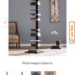12 Shelf Spine Tower Bookcase Black