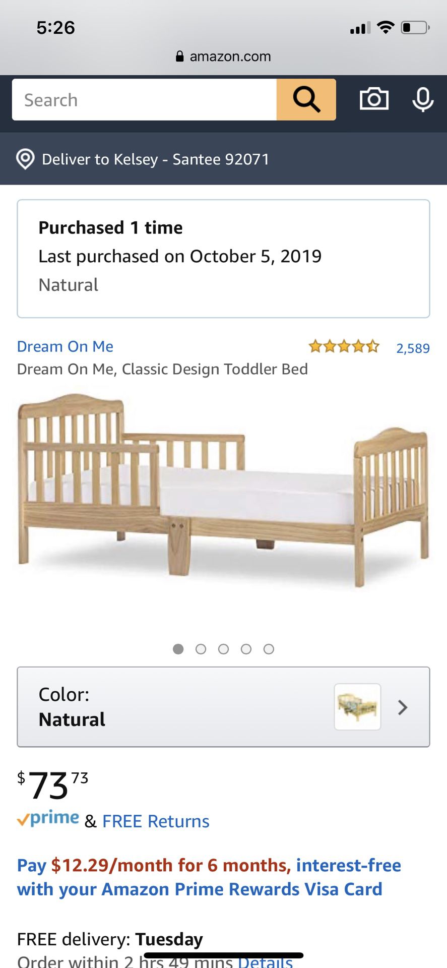 Toddler Bed frame