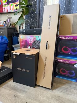 Sennheiser AMBEO Plus + Subwoofer - Audiophile Soundbar System, Dolby Atmos 3D Home Theater Audio
