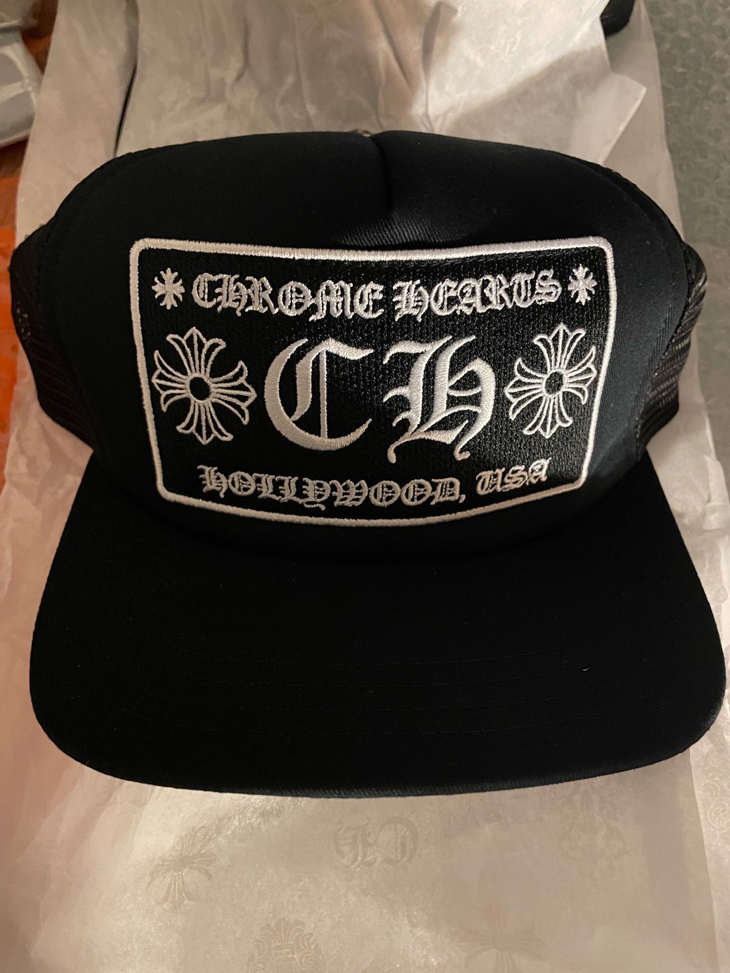 NEW Chrome Hearts Trucker Hollywood Hat Black