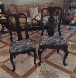 His And Hers Wooden Accent Chairs Sturdy And Clean Fabric