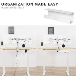 VIVO Under Desk 17 inch Cable Management Tray, Power Strip Holder, Cord Organizer, Wire Tamer for Office and Home