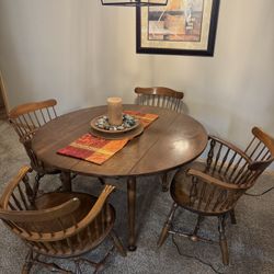 Vintage drop leaf extension table and four chairs