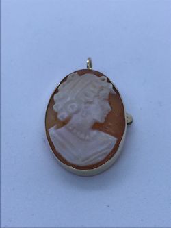 Genuine 14Kt Cameo Pendant/Pin Estate Jewelry