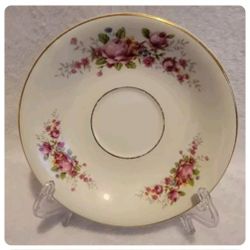 Vintage Woodlands Bone China Saucer Floral5.5" Across 2 1/4" Base