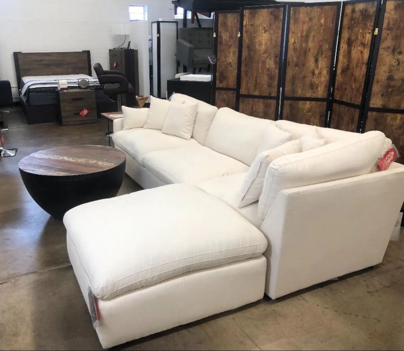 Beige Linen Sofa 4 Piece Sectional 🔥buy Now Pay Later 