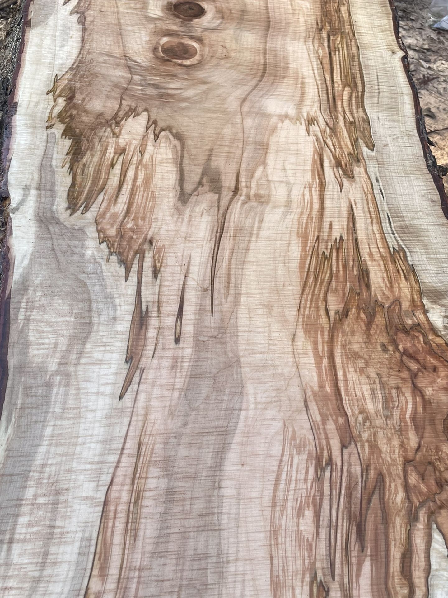 Stunning Bartop Or Countertop Silver Maple Live Edge Slabs