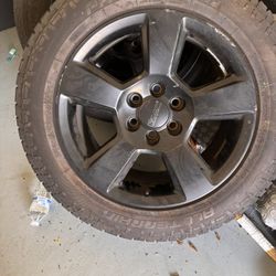 4 GMC 20” Rims & Like-New Tires – 275/55R20