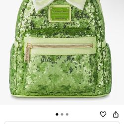  Brand New Never Opened Green Sequin “ Tinkerbell” Loungefly. 60 Plus Shipping 