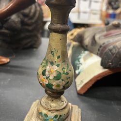 Hand-Painted Wooden Candle Holder